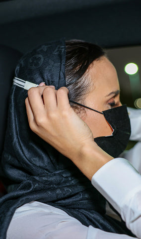 Image of 5pcs Scarf (Hijab) Mask Extender - Dr.Shark (3Black & 2White)