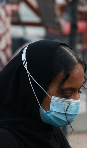 Image of 5pcs Scarf (Hijab) Mask Extender - Dr.Shark (3Black & 2White)