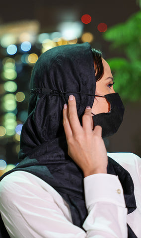 Image of 5pcs Scarf (Hijab) Mask Extender - Dr.Shark (3Black & 2White)
